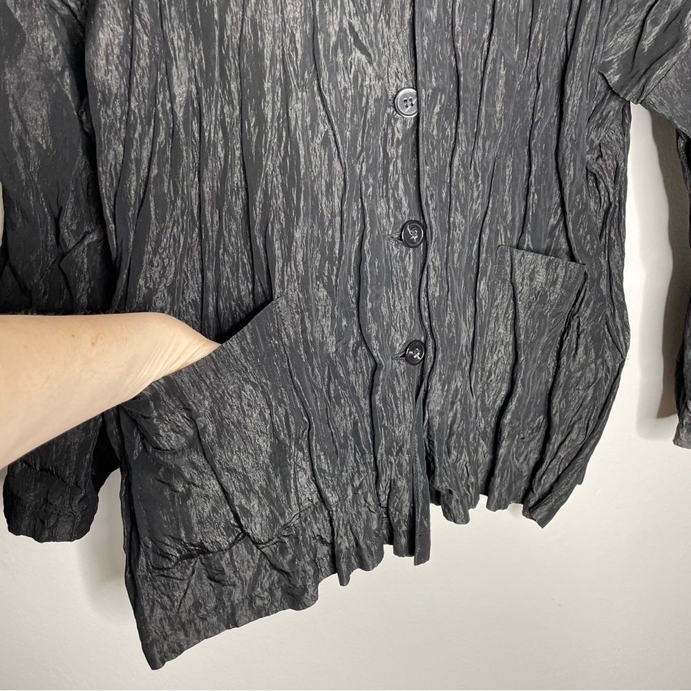 Blanque Crinkle Lightweight Button Down Jacket La… - image 3